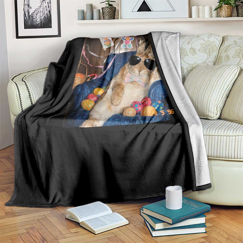 Funny Easter Bunny Sunglasses Graphic Throw Blanket TS14 Print Your Wear