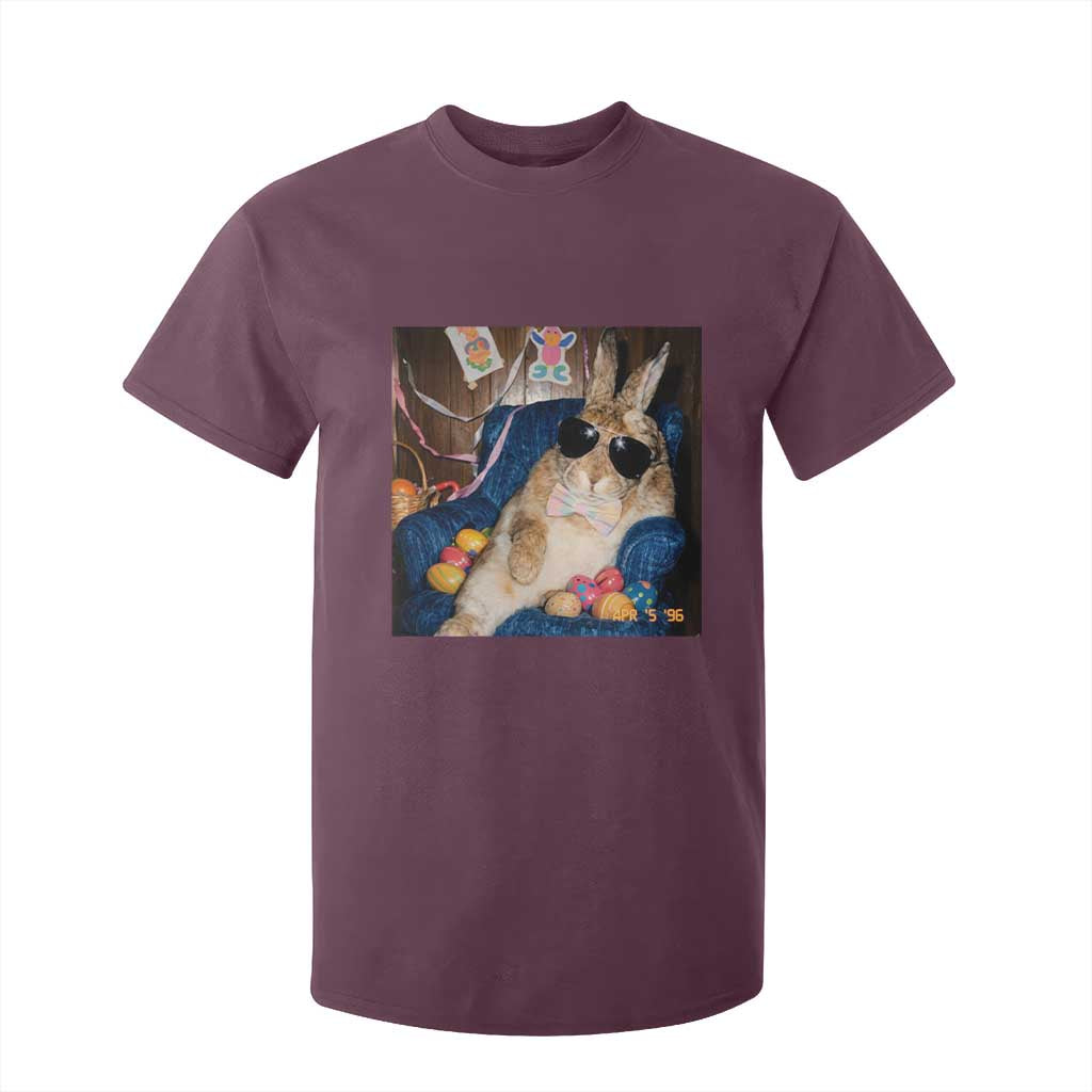 Funny Easter Bunny Sunglasses Graphic T Shirt For Kid TS14 Maroon Print Your Wear