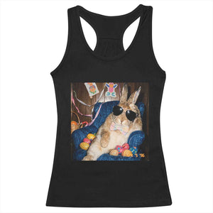 Funny Easter Bunny Sunglasses Graphic Racerback Tank Top TS14 Black Print Your Wear