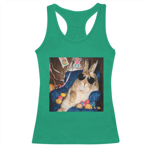 Funny Easter Bunny Sunglasses Graphic Racerback Tank Top TS14 Irish Green Print Your Wear