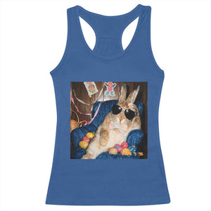 Funny Easter Bunny Sunglasses Graphic Racerback Tank Top TS14 Royal Blue Print Your Wear