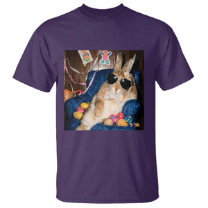 Funny Easter Bunny Sunglasses Graphic T Shirt TS14 Purple Print Your Wear