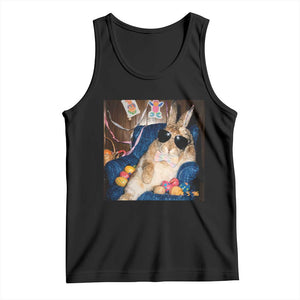 Funny Easter Bunny Sunglasses Graphic Tank Top TS14 Black Print Your Wear