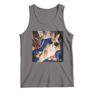 Funny Easter Bunny Sunglasses Graphic Tank Top TS14 Deep Heather Print Your Wear