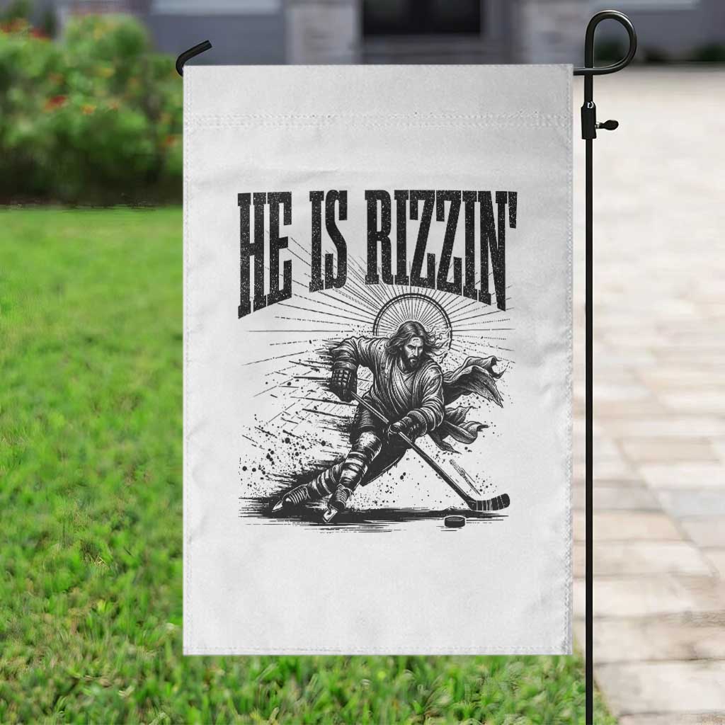 Funny Jesus Hockey Garden Flag He Is Rizzin' TS14 Print Your Wear