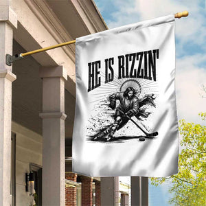 Funny Jesus Hockey Garden Flag He Is Rizzin' TS14 Print Your Wear