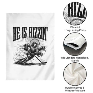 Funny Jesus Hockey Garden Flag He Is Rizzin' TS14 Print Your Wear