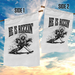 Funny Jesus Hockey Garden Flag He Is Rizzin' TS14 Print Your Wear