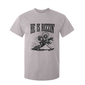 Funny Jesus Hockey T Shirt For Kid He Is Rizzin' TS14 Ice Gray Print Your Wear