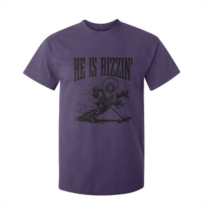 Funny Jesus Hockey T Shirt For Kid He Is Rizzin' TS14 Purple Print Your Wear