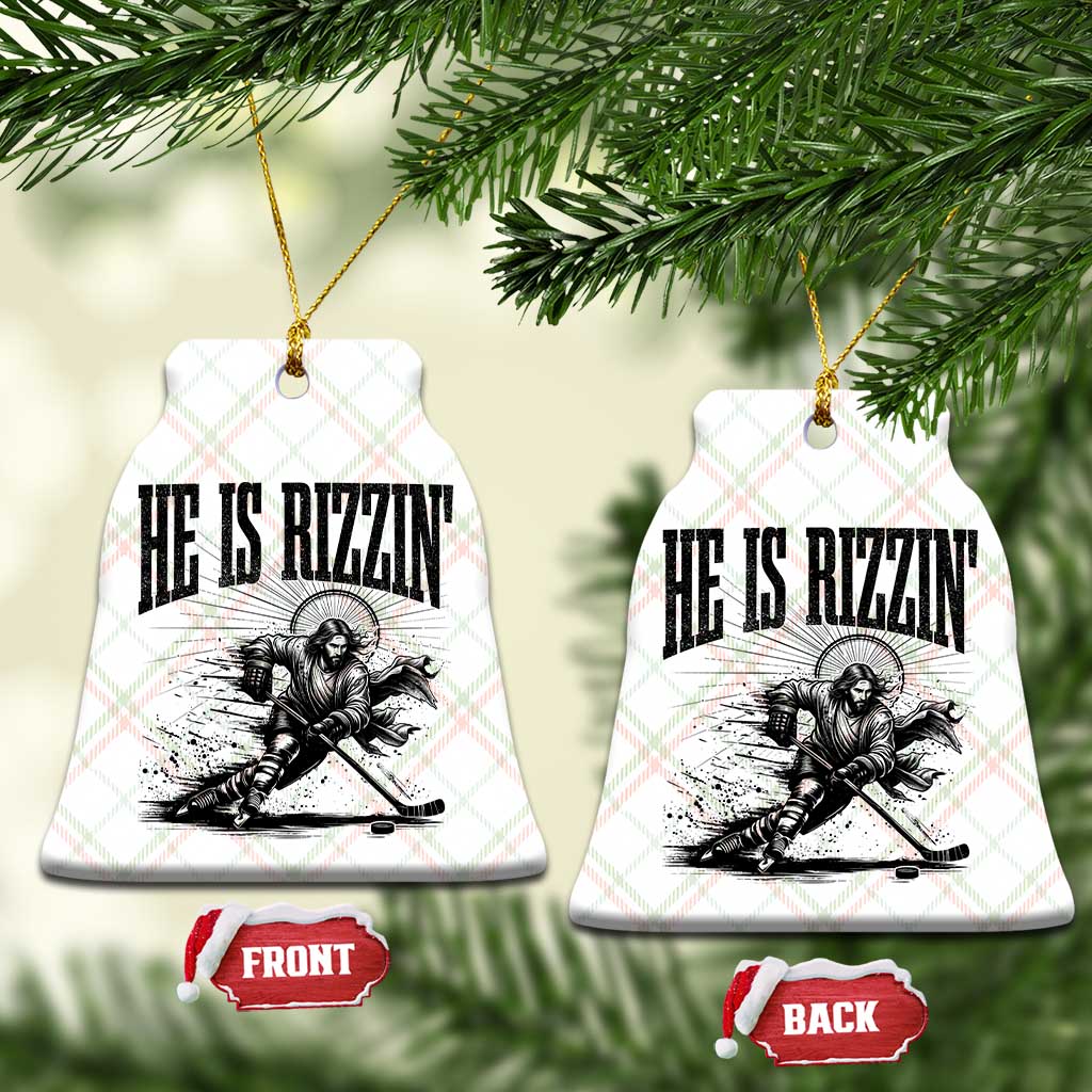 Funny Jesus Hockey Ceramic Ornament He Is Rizzin' TS14 Print Your Wear