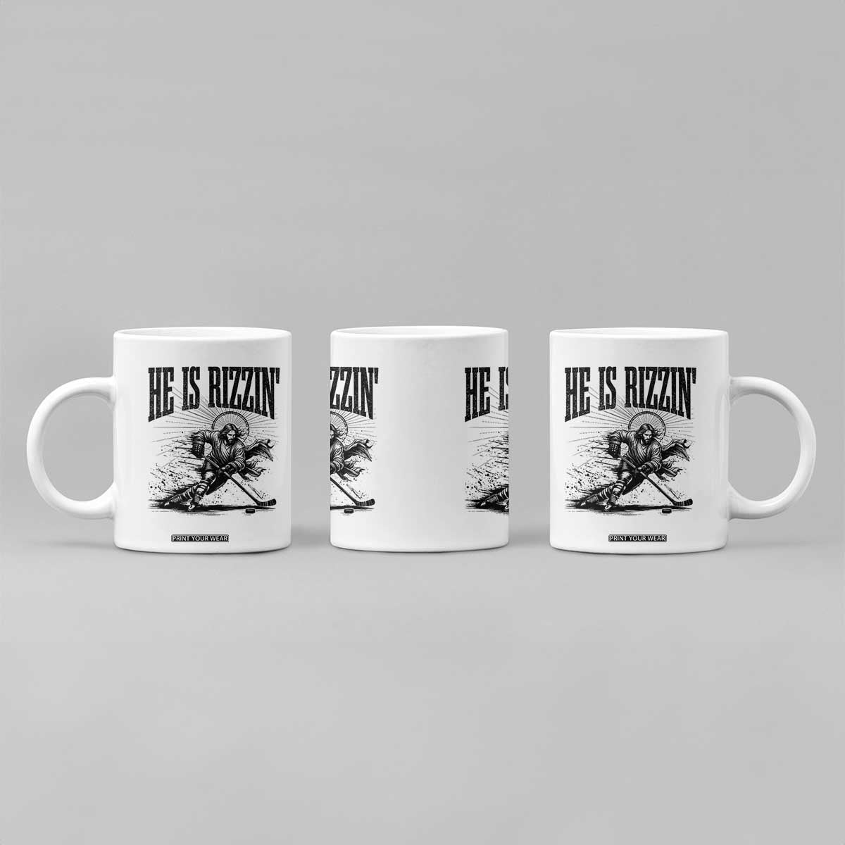 Funny Jesus Hockey Coffee Mug He Is Rizzin' TS14 Print Your Wear