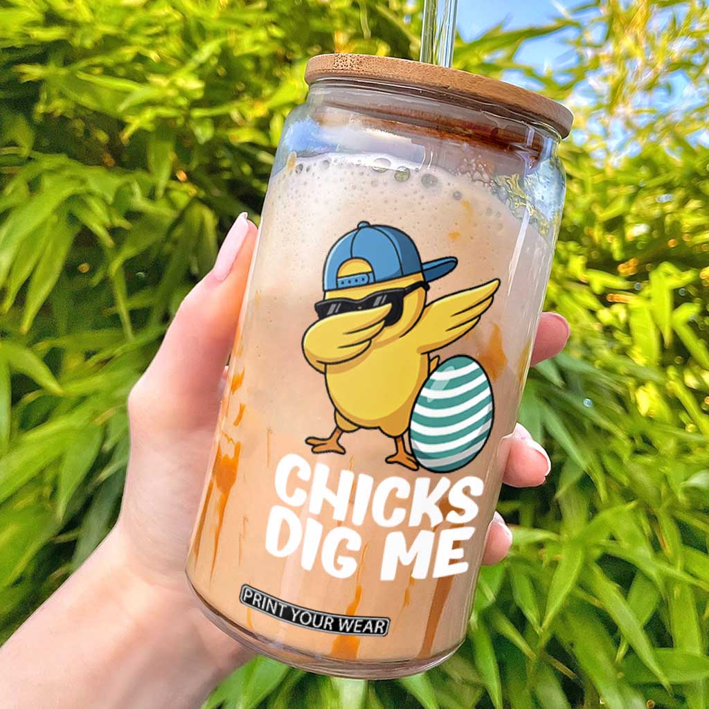 Easter Chicks Dig Me Glass Can Cute Chicken Dabbing Egg Hunt Toddler TS14 Black Print Your Wear
