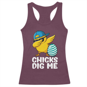 Easter Chicks Dig Me Racerback Tank Top Cute Chicken Dabbing Egg Hunt Toddler TS14 Maroon Print Your Wear