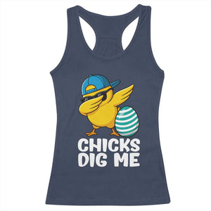 Easter Chicks Dig Me Racerback Tank Top Cute Chicken Dabbing Egg Hunt Toddler TS14 Navy Print Your Wear