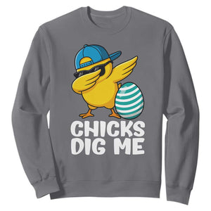 Easter Chicks Dig Me Sweatshirt Cute Chicken Dabbing Egg Hunt Toddler TS14 Charcoal Print Your Wear