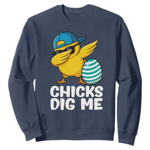 Easter Chicks Dig Me Sweatshirt Cute Chicken Dabbing Egg Hunt Toddler TS14 Navy Print Your Wear