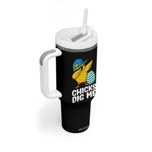 Easter Chicks Dig Me Tumbler With Handle Cute Chicken Dabbing Egg Hunt Toddler TS14 Print Your Wear
