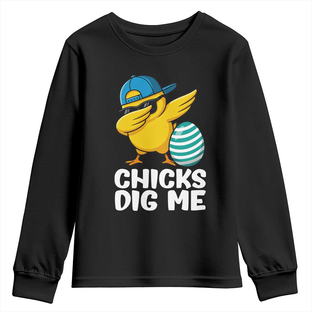 Easter Chicks Dig Me Youth Sweatshirt Cute Chicken Dabbing Egg Hunt Toddler TS14 Black Print Your Wear