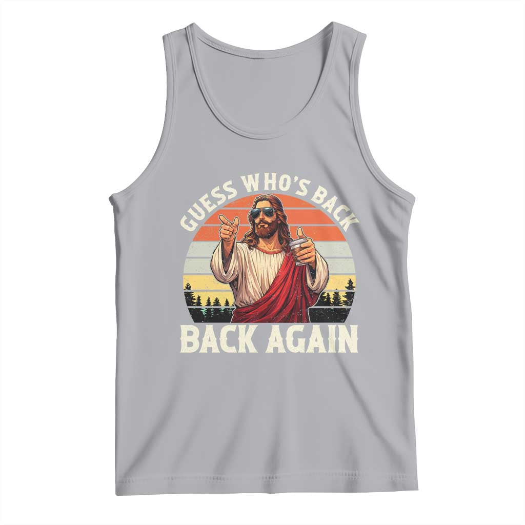 Funny Jesus Easter Tank Top Guess Who's Back? Back Again Easter TS14 Athletic Heather Print Your Wear