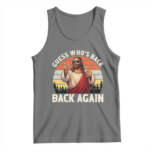 Funny Jesus Easter Tank Top Guess Who's Back? Back Again Easter TS14 Black Heather Print Your Wear
