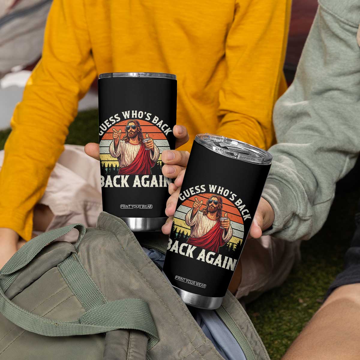 Funny Jesus Easter Tumbler Cup Guess Who's Back? Back Again Easter TS14 Print Your Wear