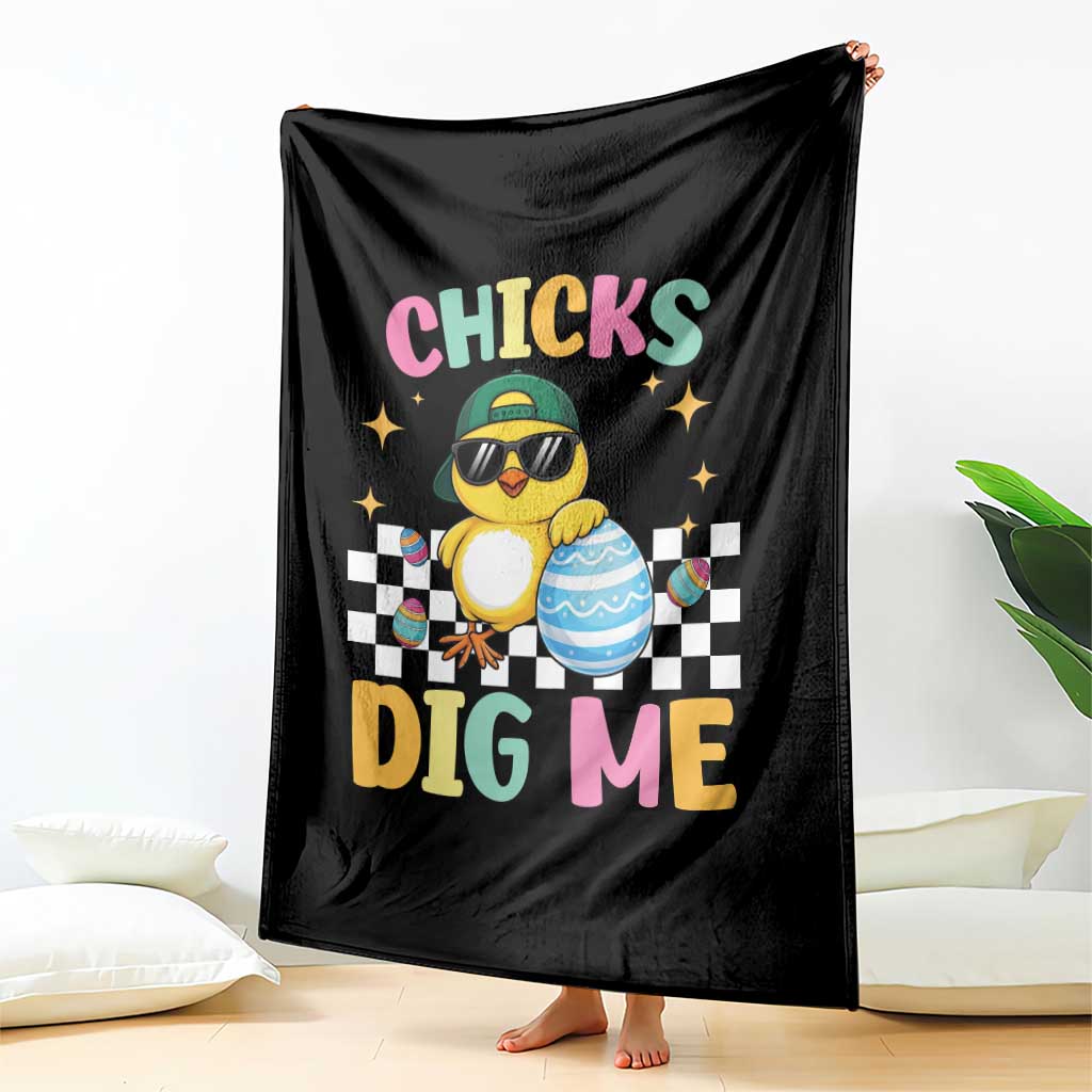 Chicks Dig Me Throw Blanket Funny Easter Chick TS14 Print Your Wear