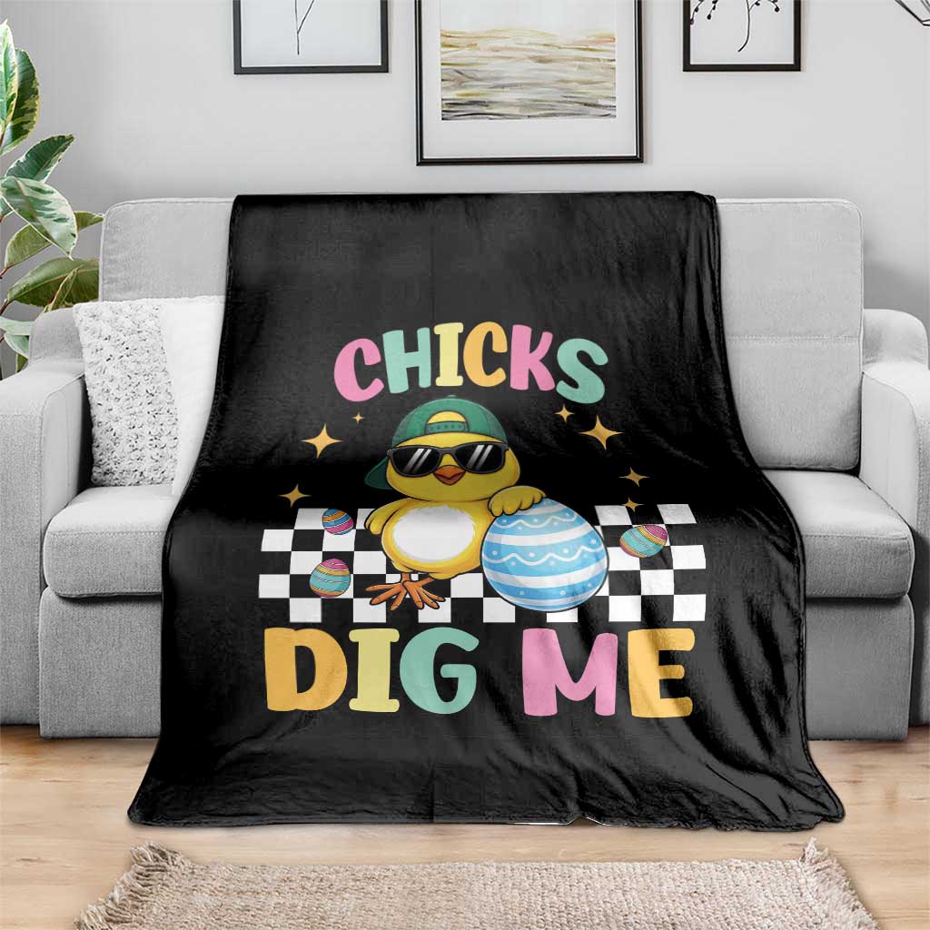 Chicks Dig Me Throw Blanket Funny Easter Chick TS14 Print Your Wear