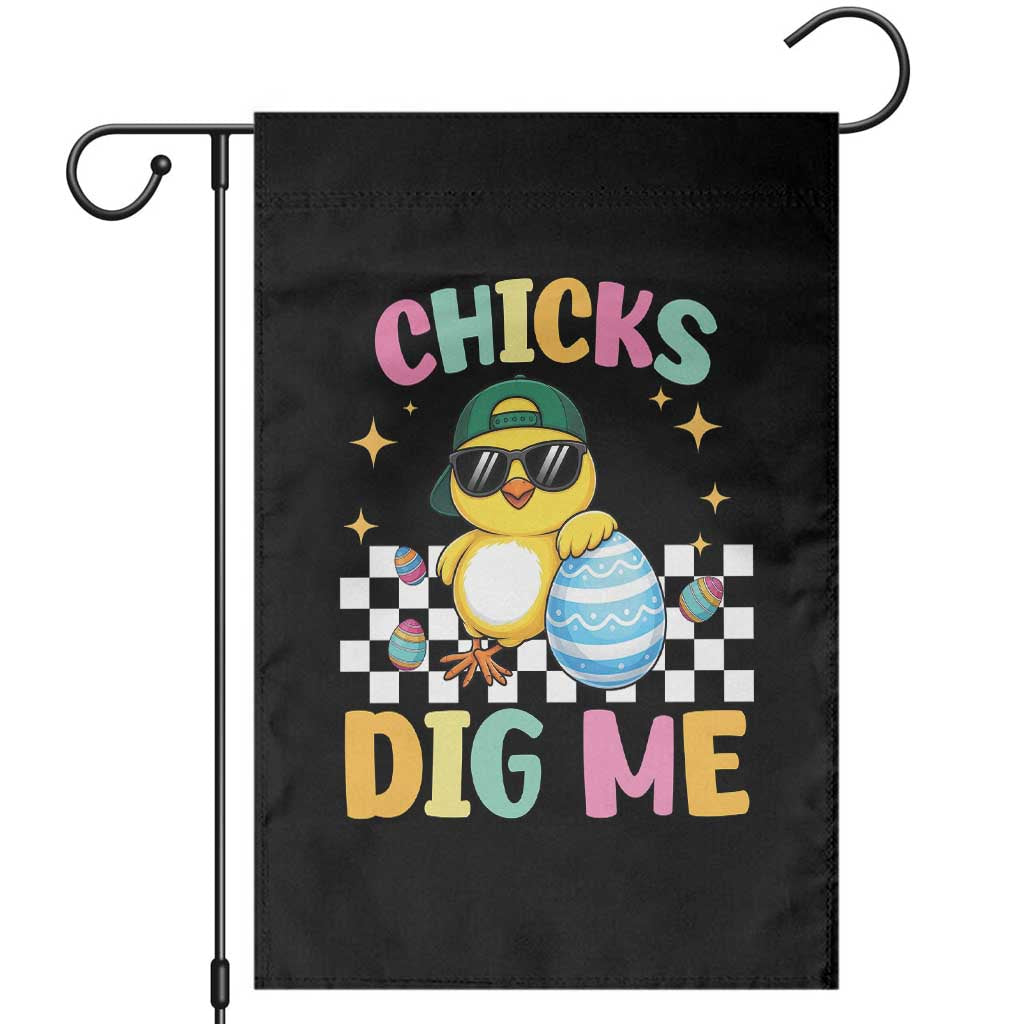 Chicks Dig Me Garden Flag Funny Easter Chick TS14 Black Print Your Wear