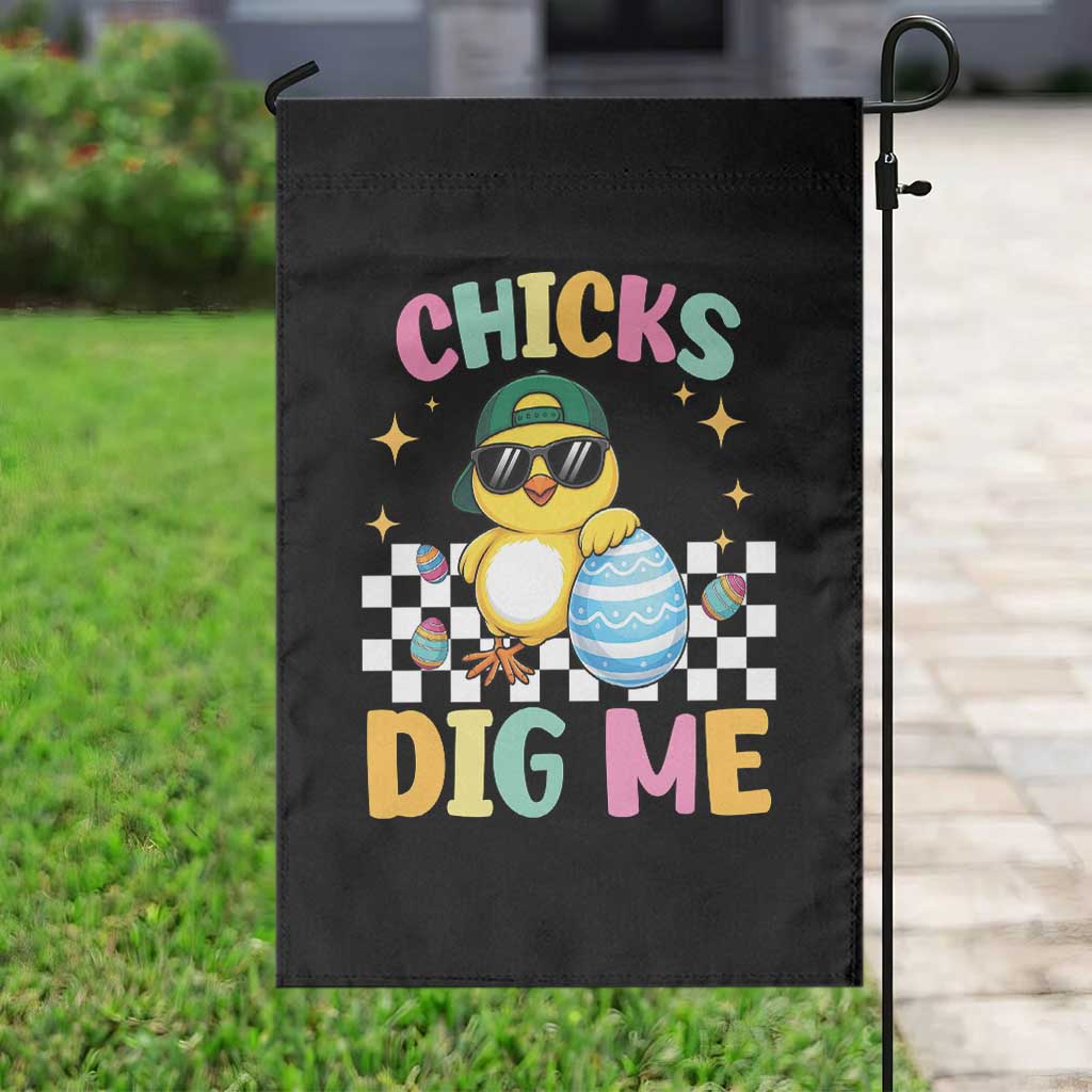 Chicks Dig Me Garden Flag Funny Easter Chick TS14 Print Your Wear