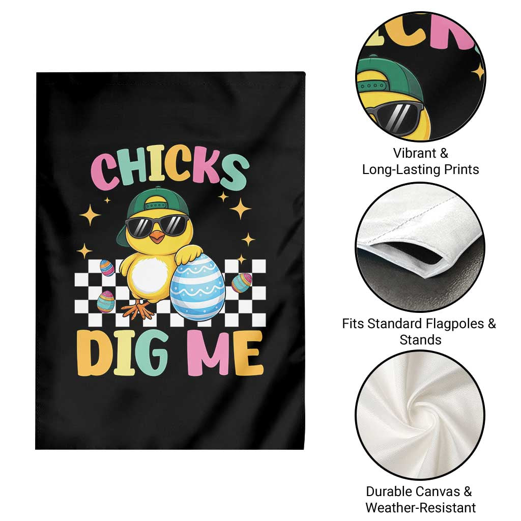 Chicks Dig Me Garden Flag Funny Easter Chick TS14 Print Your Wear