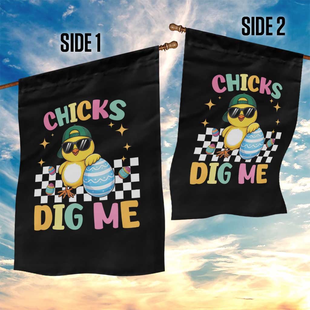 Chicks Dig Me Garden Flag Funny Easter Chick TS14 Print Your Wear