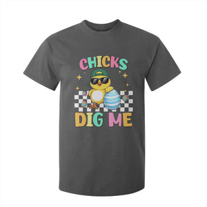 Chicks Dig Me T Shirt For Kid Funny Easter Chick TS14 Dark Heather Print Your Wear