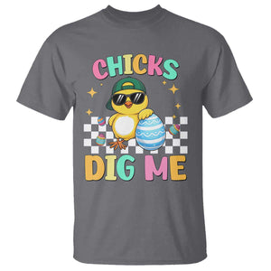 Chicks Dig Me T Shirt Funny Easter Chick TS14 Charcoal Print Your Wear