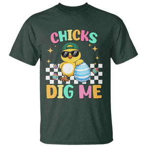 Chicks Dig Me T Shirt Funny Easter Chick TS14 Dark Forest Green Print Your Wear
