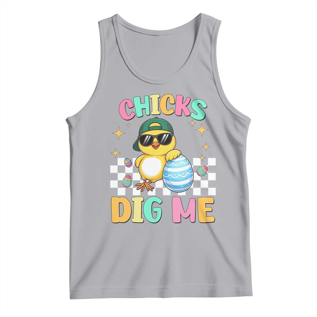 Chicks Dig Me Tank Top Funny Easter Chick TS14 Athletic Heather Print Your Wear