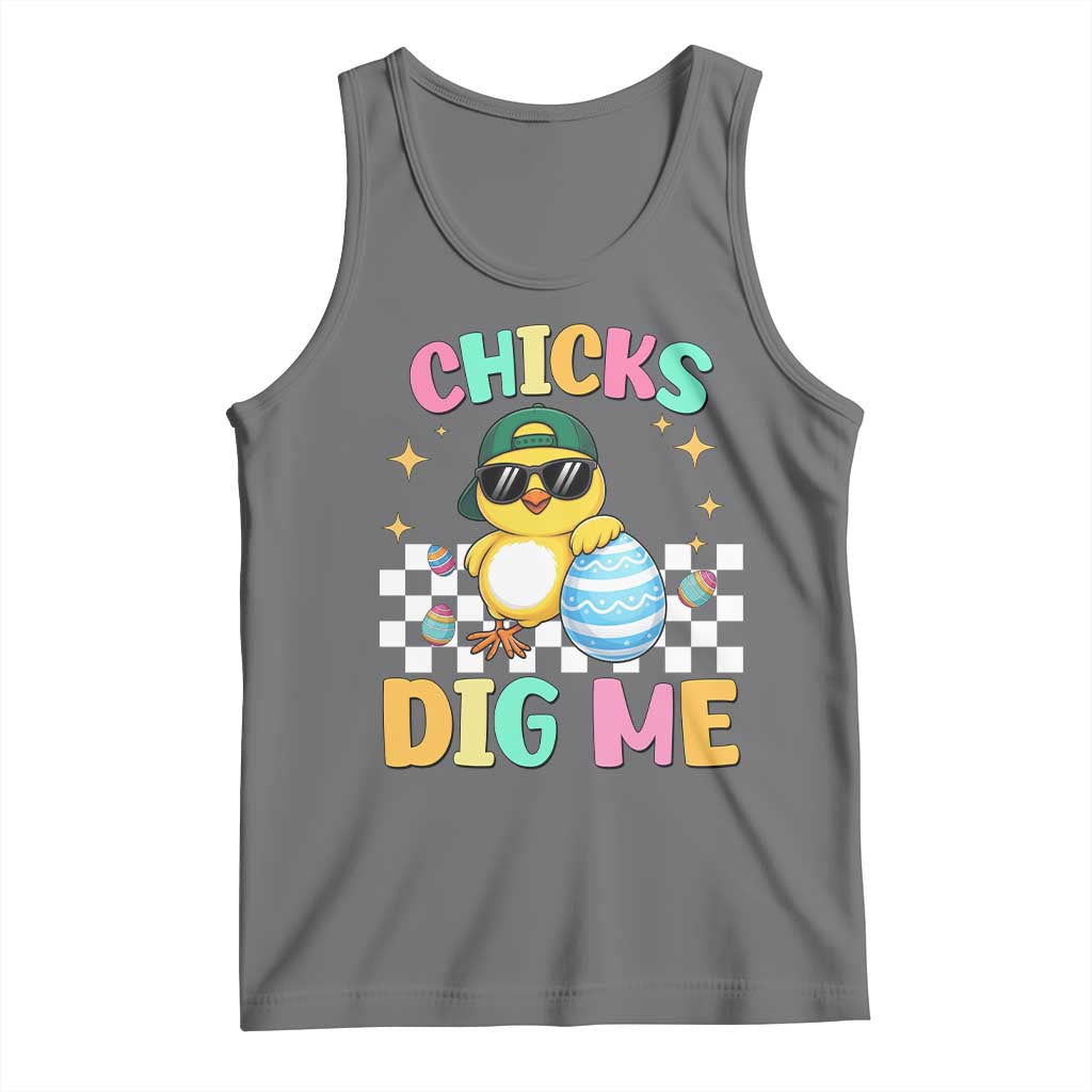 Chicks Dig Me Tank Top Funny Easter Chick TS14 Black Heather Print Your Wear