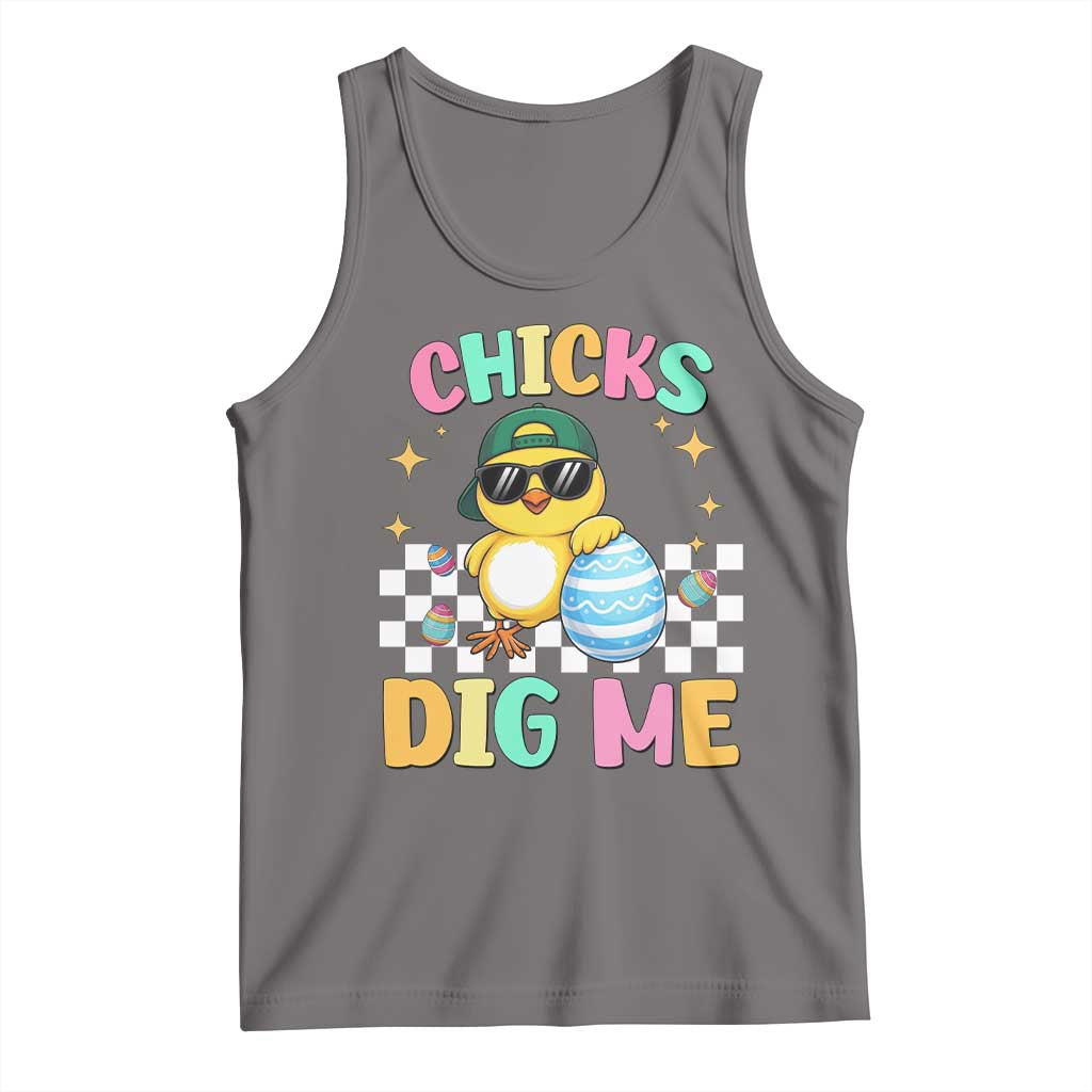 Chicks Dig Me Tank Top Funny Easter Chick TS14 Deep Heather Print Your Wear