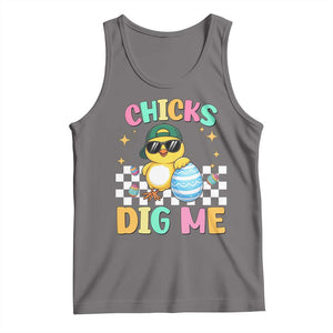 Chicks Dig Me Tank Top Funny Easter Chick TS14 Deep Heather Print Your Wear