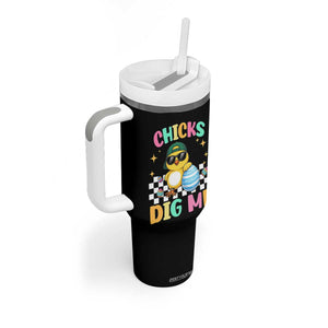 Chicks Dig Me Tumbler With Handle Funny Easter Chick TS14 Print Your Wear