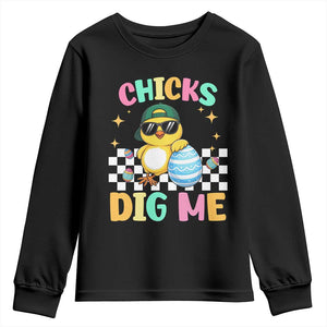 Chicks Dig Me Youth Sweatshirt Funny Easter Chick TS14 Black Print Your Wear
