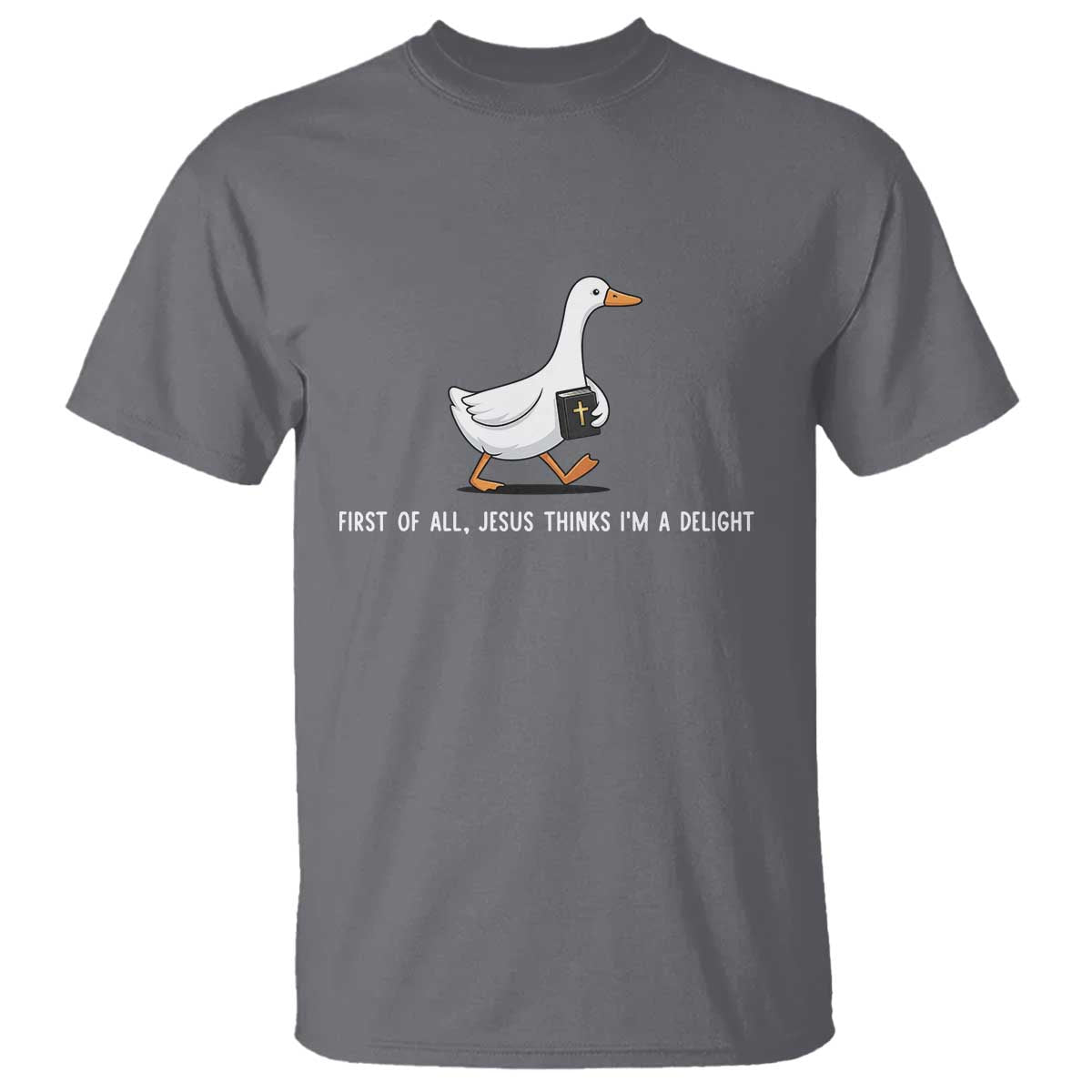 Jesus Thinks I'm A Delight T Shirt Funny Christian Goose Sarcastic TS14 Charcoal Print Your Wear