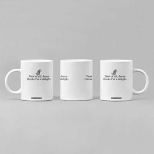 Funny Christian Raccoon Coffee Mug Sarcastic Jesus Thinks I'm A Delight TS14 Print Your Wear