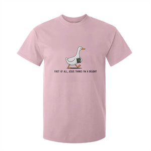 Funny Christian Goose T Shirt For Kid Jesus Thinks I'm A Delight TS14 Light Pink Print Your Wear