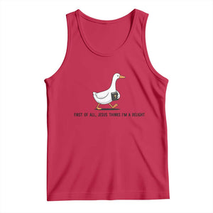 Funny Christian Goose Tank Top Jesus Thinks I'm A Delight TS14 Red Print Your Wear