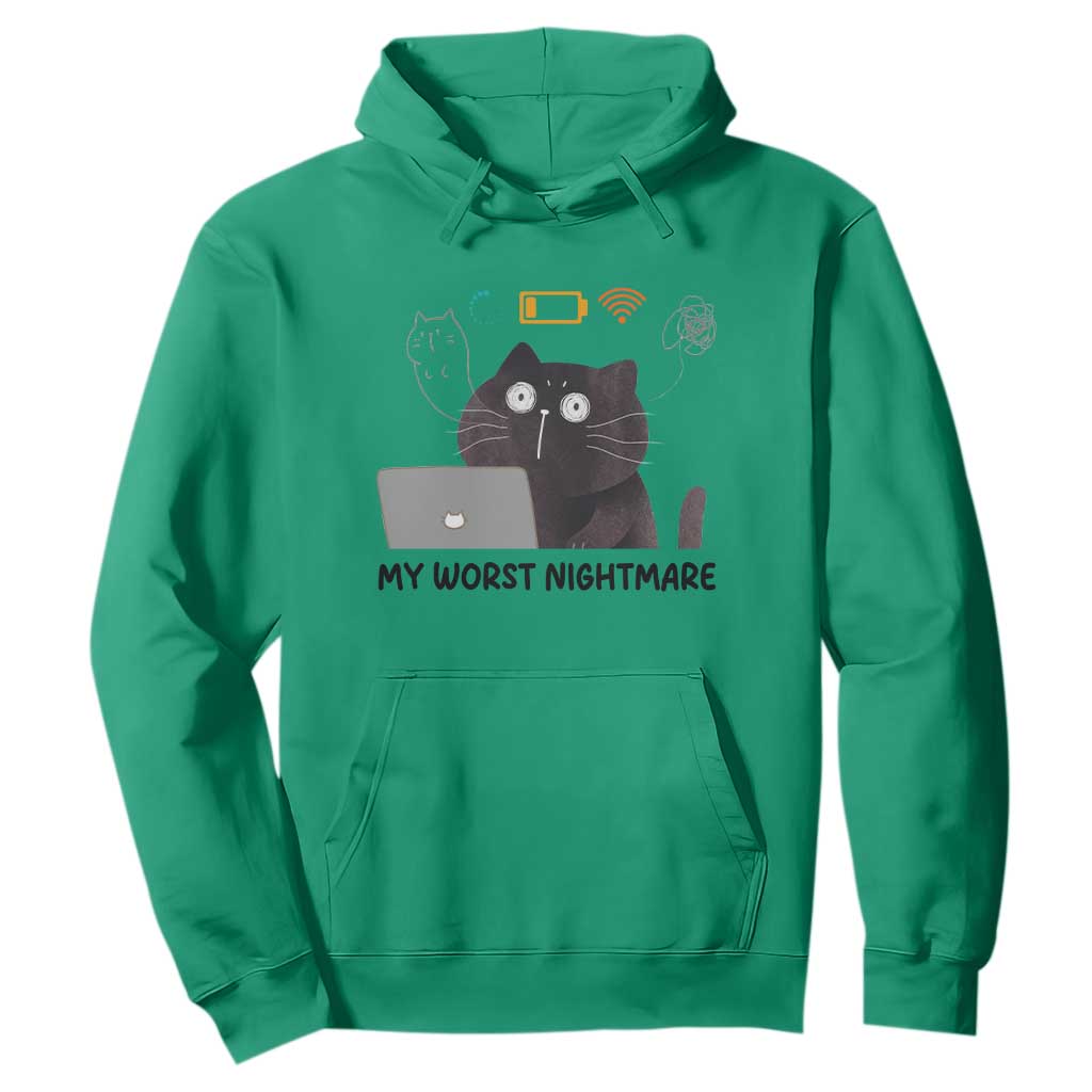 My Worst Nightmare Hoodie Funny Cat Gaming Wifi Loading Hurmor TS14 Irish Green Print Your Wear