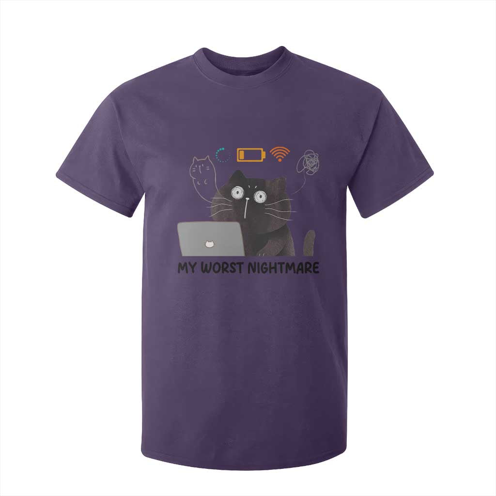 My Worst Nightmare T Shirt For Kid Funny Cat Gaming Wifi Loading Hurmor TS14 Purple Print Your Wear