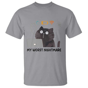 My Worst Nightmare T Shirt Funny Cat Gaming Wifi Loading Hurmor TS14 Sport Gray Print Your Wear