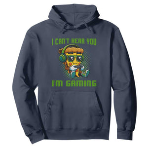 Funny Pizza Video Gaming Hoodie I Can Not Hear You I Am Gaming TS14 Navy Print Your Wear