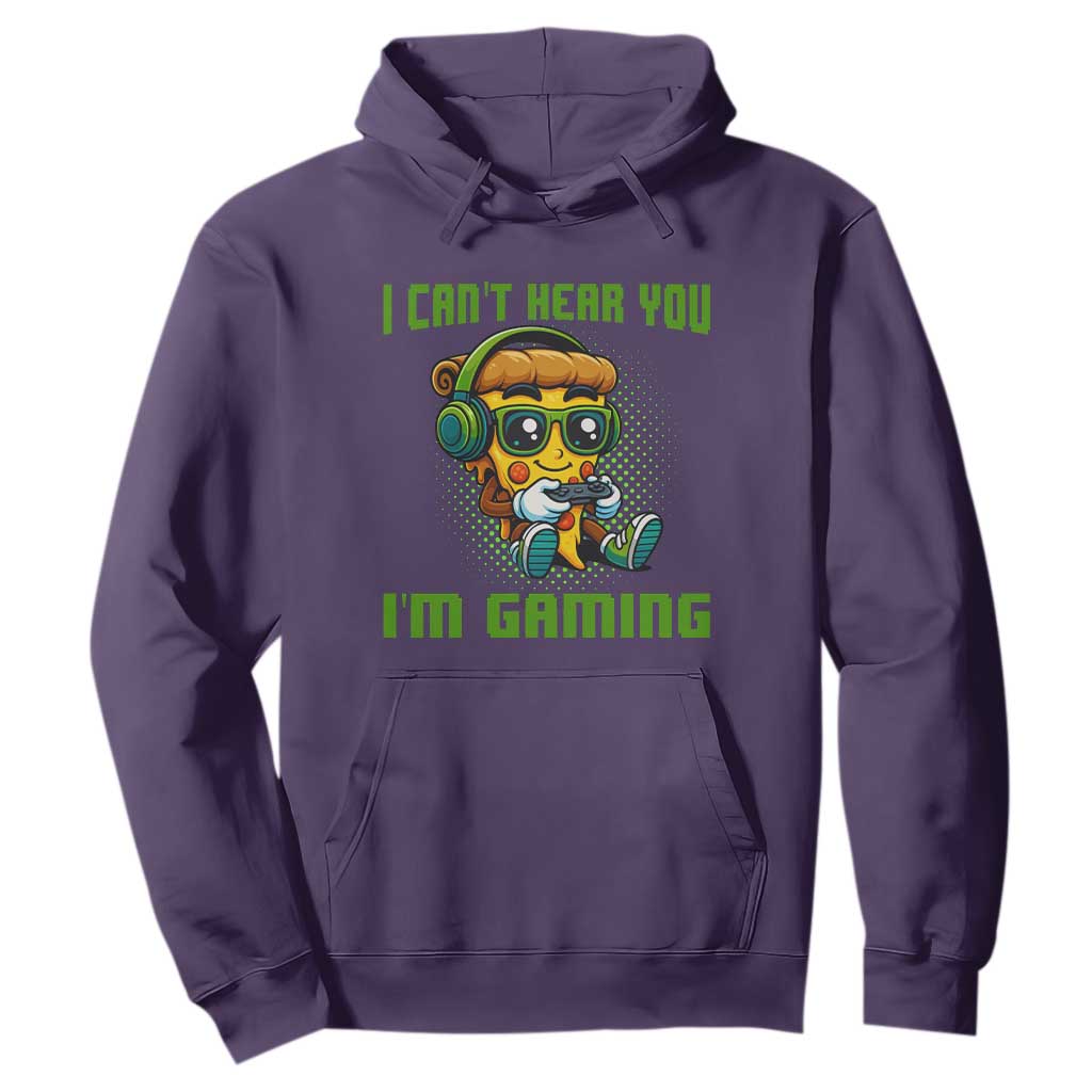 Funny Pizza Video Gaming Hoodie I Can Not Hear You I Am Gaming TS14 Purple Print Your Wear